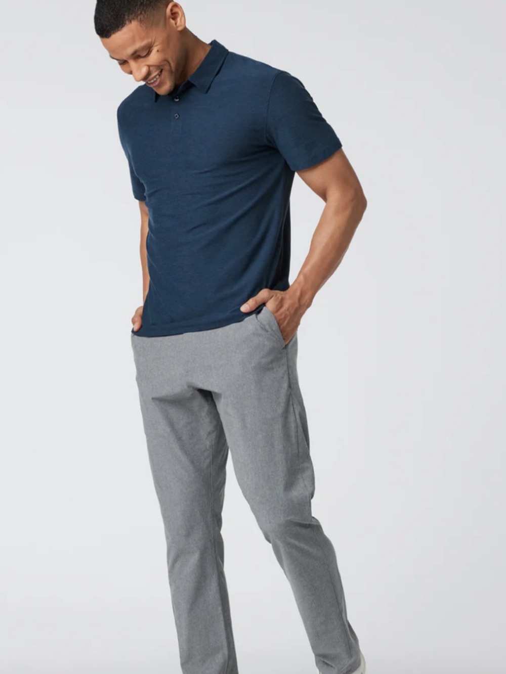 Vuori Strato Tech Polo Shirt Navy Heather M